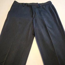 Perry Ellis Pants Mens 34x32 Portfolio Dress Slacks Straight Flat Front Dark Gra