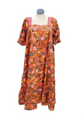 Printfresh ''The Muse'' S/S Dress ''Peach Cobbler '' Pattern Size Lg