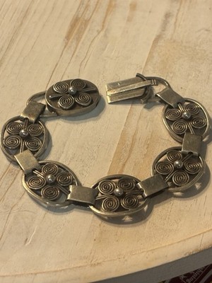Swedish 830s Albing Floral Designer Vintage Scandinavian Bracelet