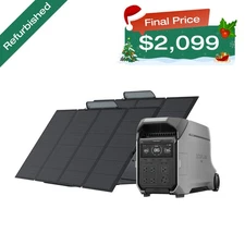 EcoFlow DELTA Pro 3 4kWh Power Station+2X400W Solar Panel Solar Kit Refurbished