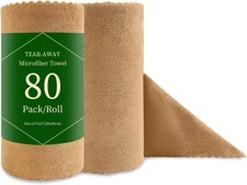 80 Pack Microfiber Cleaning Cloth Roll Reusable Paper Towels 12"x12" Tear Away C