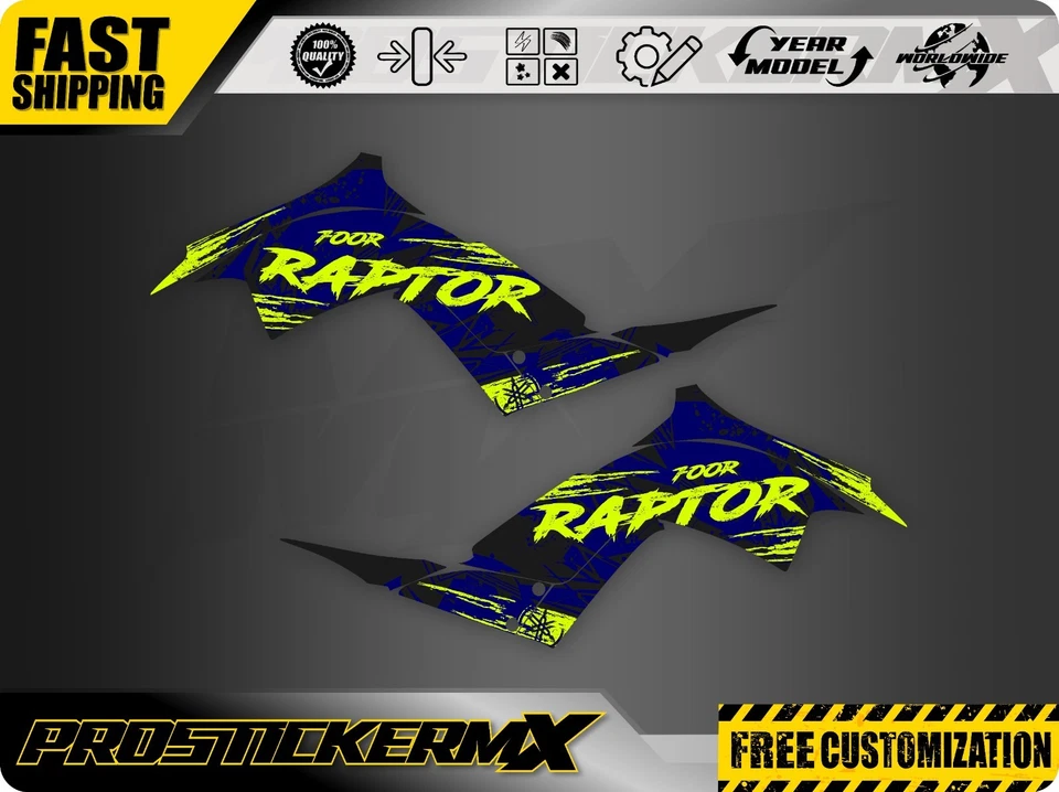 Yamaha Raptor 700 700R graphics kit 2013 2014 2017 to 2025 decals stickers atv - image 2 of 4