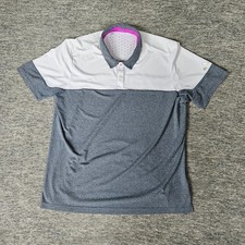 Adidas Polo Shirt Mens Large Gray Short Sleeve Climachill Logo Golf Performance