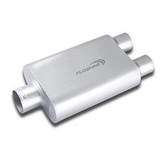 Universal Mufflers Performance Automotive Exhaust 3" in - 2.5" dual out Silver