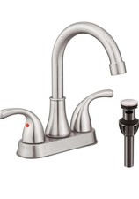 Grifo de lavabo de ba o de 4 pulgadas, grifo de 2 manijas, acabado n quel cepill