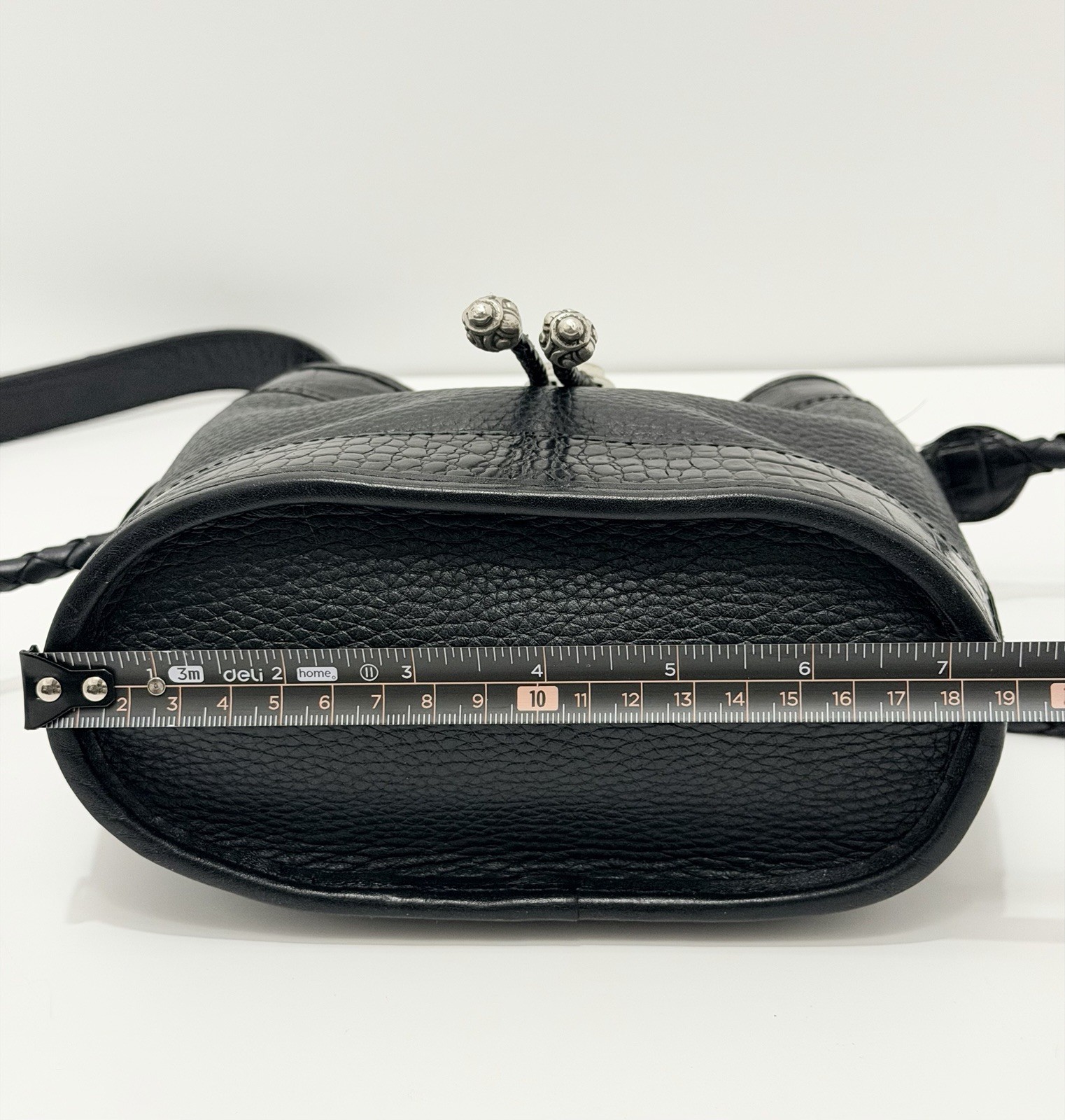 Brighton Small Bucket Drawstring Croc Embossed Le… - image 15