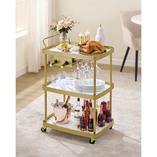 Three-Tier Bar Cart with Wine Rack