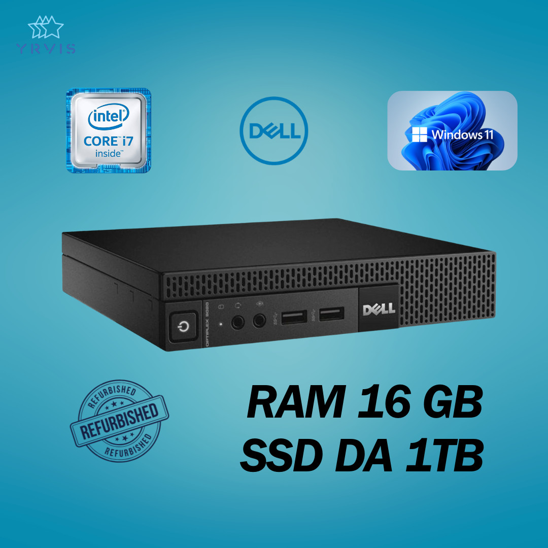 PC DE BUREAU 9020 MINI INTEL I7 RAM 16 Go SSD 1TB WIN 11 PRO RECONDITIONNÉ
