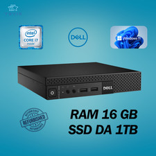 PC DESKTOP DELL 9020 MINI INTEL I7 RAM 16GB SSD 1TB WIN 11 PRO RICONDIZIONATO