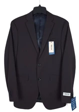 Kenneth Cole Reaction Slim Fit Ready Flex Stretch Suit Sz 43Reg 36W Navy Red