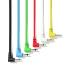 Right Angle Mono Modular Patch Cables TS 3.5mm 1/8 inch Eurorack Synthesizer ...