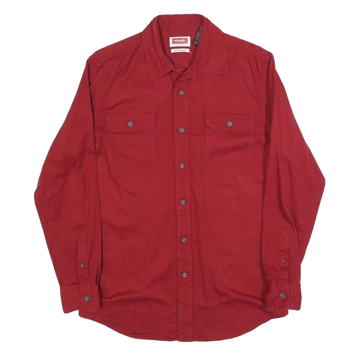 Chemise Wrangler Western Homme – 2XT, Manches Courtes, Carreaux Rouge/blanc, Coton, Très Bon état