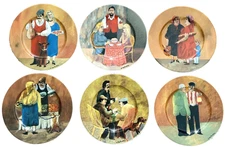 Guy Buffet Tuscan Storefronts 8 inch Plate Set of 6