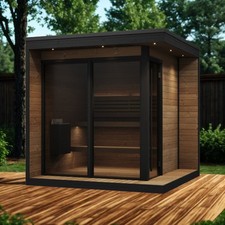GL6 Outdoor Sauna Kit, Garden Luxury-Series Outdoor DIY Sauna Kit, Thermo-Spruce