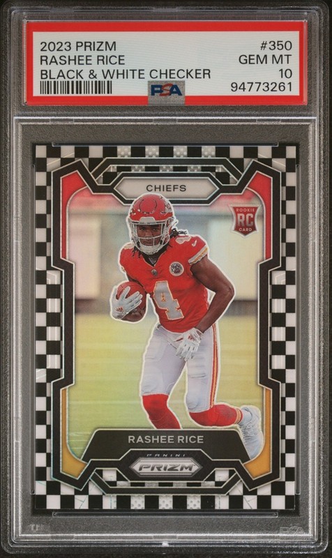 2023 Panini Prizm Football Rashee Rice #350 RC Black White Checker PSA 10