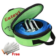 16x2 Energy Recovery Rope Tow Strap 17000lbs Heavy Duty With D-ring Shackles 