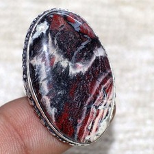 Red Jasper 925 Silver Plated Gemstone Ring Us 5.5 Aesthetic Jewellery AU l150