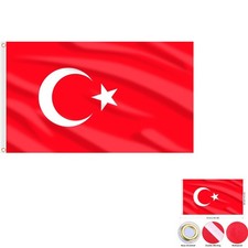 Türkei Flagge, Fahne, Nationalflagge, 150x90 cm, 2 Stück, Polyester, Außen, I...