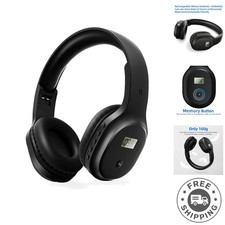 Rechargeable FM Radio Headphones - Portable Over-Ear Headset with Bluetooth
