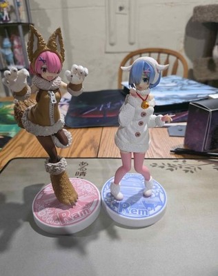 FuRyu Re:Zero Rem & Ram SSS Figure Fairy Tale Wolf & Seven Goats Anime Prize