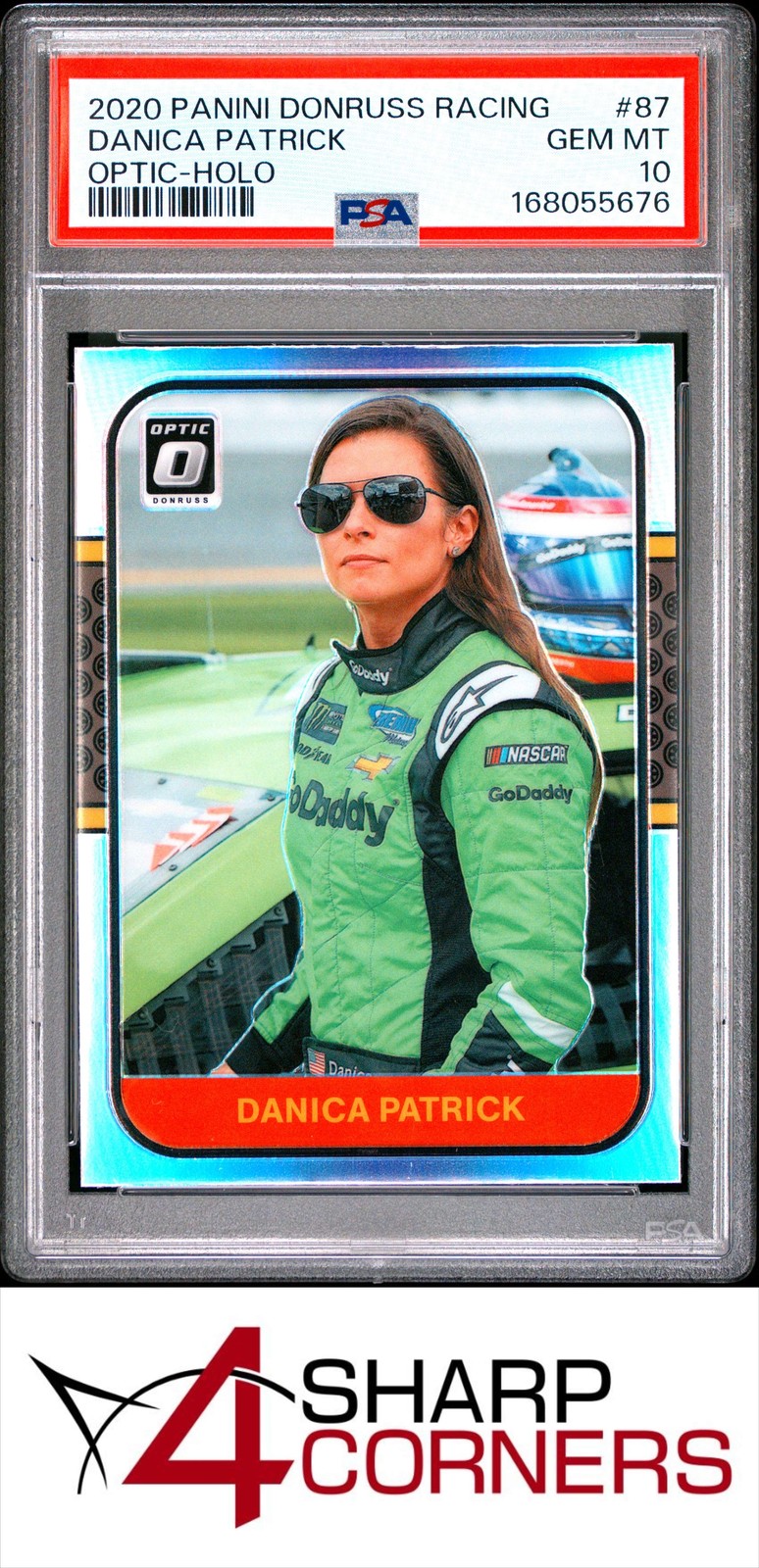 2020 PANINI DONRUSS RACING OPTIC HOLO PRIZM #87 DANICA PATRICK POP 2 PSA 10 view 1