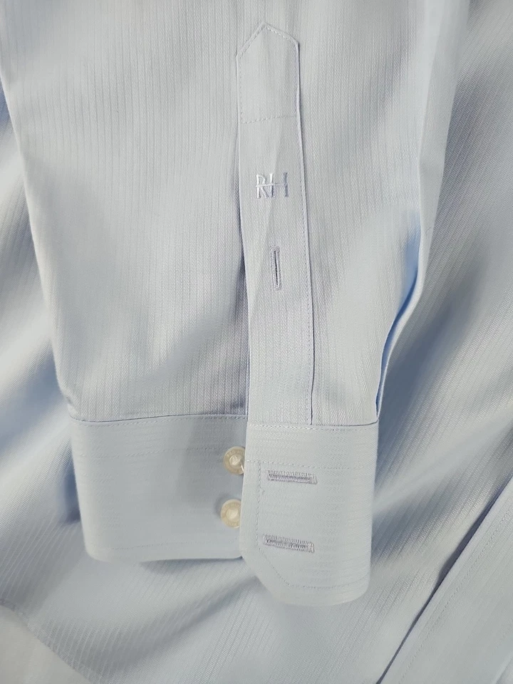 Red House Dobby Shirt Mens XL Blue Long Sleeve Button Up Non Iron 100% Cotton  - Image 2 of 4