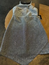 NWT EXPRESS SILVER SPARKLE TANK WOMENS 2 ASYMETRICAL DRESS CLUB NEW YEAR Y2K 