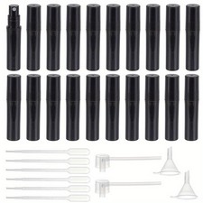 1Bag 80pcs 2ml Mini Plastic Black Spray Bottles Portable Frosted Perfume