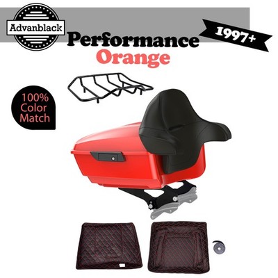 Performance Orange King Tour Trunk Luggage For 97+ Harley Street Road Electra