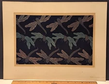 1910 PARIS DRAGONFLIES JAPANESE FABRIC "ETOFFES JAPONAISES" VERNEUIL ART NOUVEAU