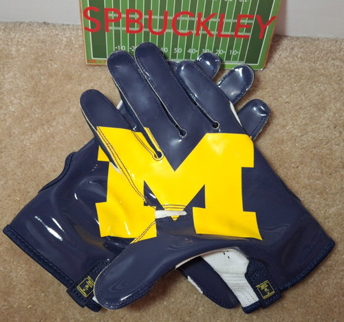 NIKE JORDAN VAPOR KNIT NCAA MICHIGAN WOLVERINES RECEIVER FOOTBALL GLOVES, XXL