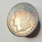 1889-S Morgan Silver Dollar RARE High Grade Rainbow Toned BU Detail  P254