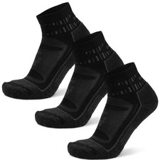 Balega Blister Resist Quarter Length Running Socks, Gray/Black, 3 Pack