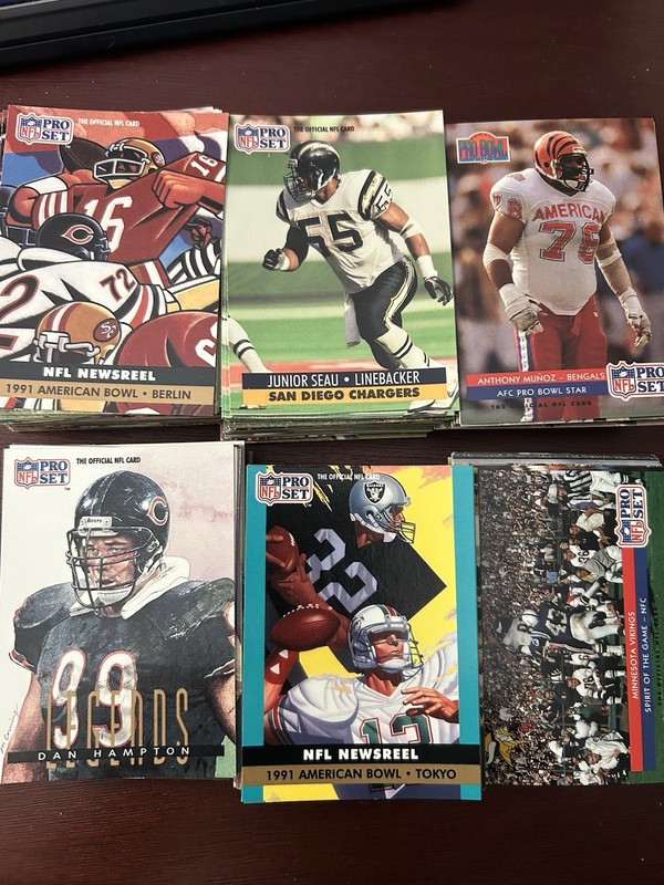 1991 NFL Pro Set 500-Card Lot Junior Seau Munoz Hampton RC Mixed