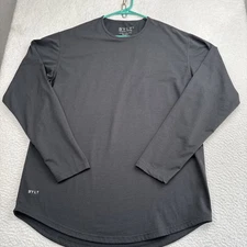 BYLT Premium Basics Shirt Mens XL Black Thermal Drop Cut Long Sleeve Pullover