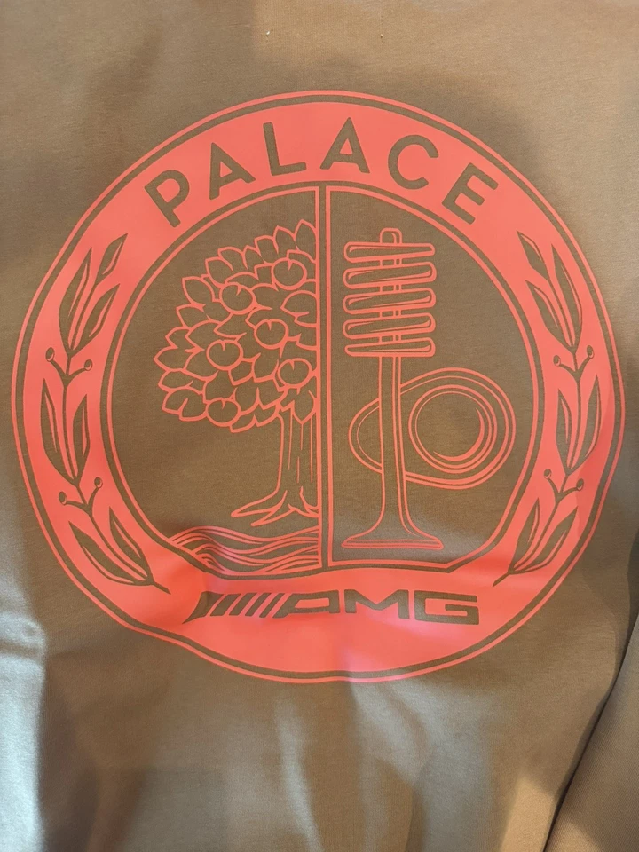 Palace AMG M Sudadera con Capucha Cremallera Completa Marrón y Naranja Nueva con Etiquetas Foto 2 de 4