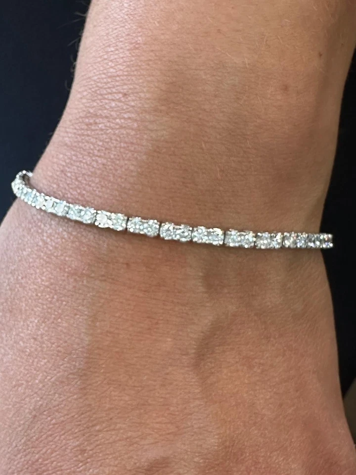 1.2 mm 3.4 Ct Lab Grown Diamond Tennis Bracelet 14k Platinum - Image 4 of 4
