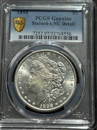 1898-P $1 Morgan Silver Dollar PCGS| Uncirculated UNC detail