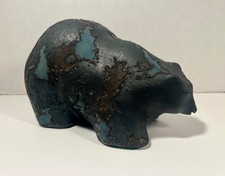 Scultura orso ceramica ceramica vintage Tony Evans Raku Evans Studio California