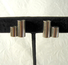 Vtg Art Deco/Industrial Age Screw-Back EARRINGS, Brutalist Cylinders, Retro G20