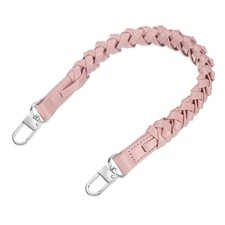 Braided Purse Strap, 1Pc 44.7cm/17.6" Pink PU Leather with Silver Buckles