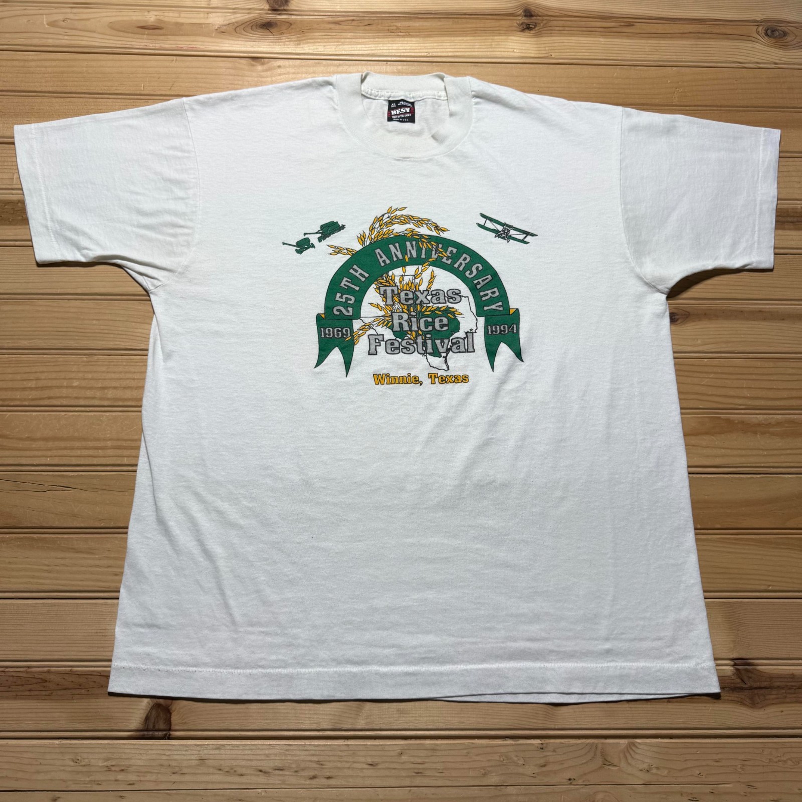 Vintage 1994 Winnie Texas Rice Festival 25th Anniversary Graphic T-Shirt USA XL