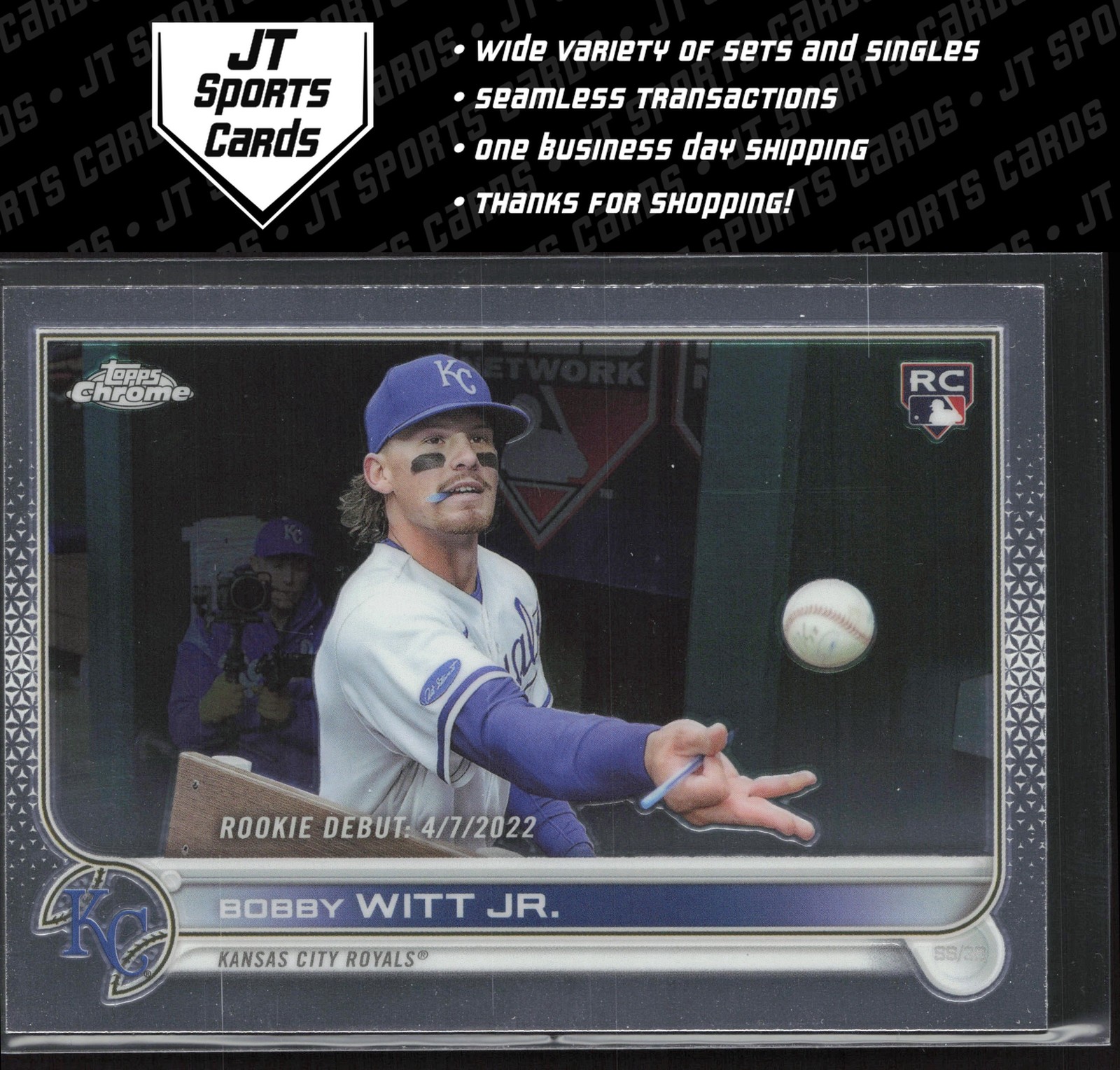 2022 Topps Chrome Update Bobby Witt Jr. USC176 Rookie Debut | Kansas City Royals