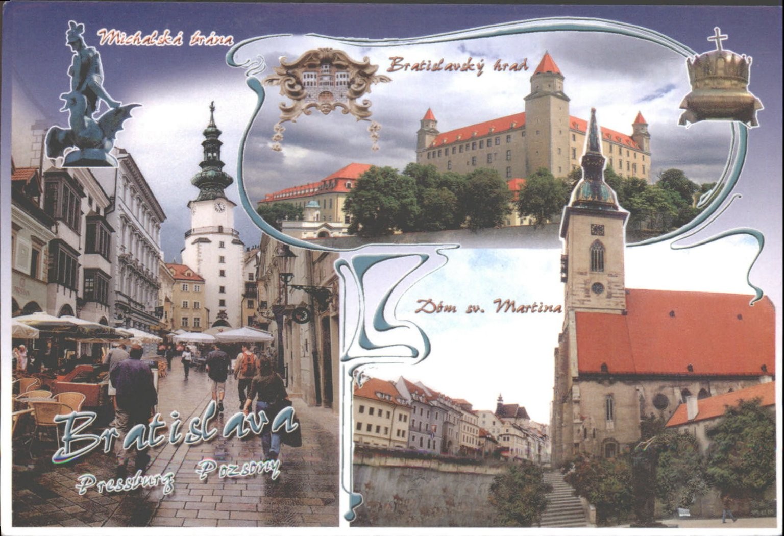 2003 Bratislava Slovakia Postcard Michael's Gate Castle St. Martin's Cathedral