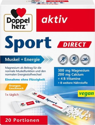 Doppelherz Sport Direct   Magnesium Calcium B Vitamine   20 Portionen