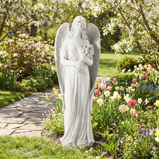 45" Large Garden Angel Statue Weatherproof Outdoor Sculpture Patio Yard