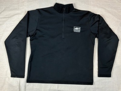 Mens 1/4 Zip Pullover The Waterworks L Black Fleece Under(wader)Wear Fishing 