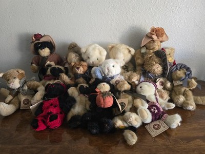 Boyds Bears Head Bean Collection Plush Bear Lot of 17