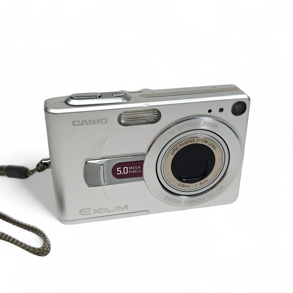 Casio Exilim EX-Z50 Digital Camera 5MP Silver Retro Digicam + Charger — 第 2/4 张图片