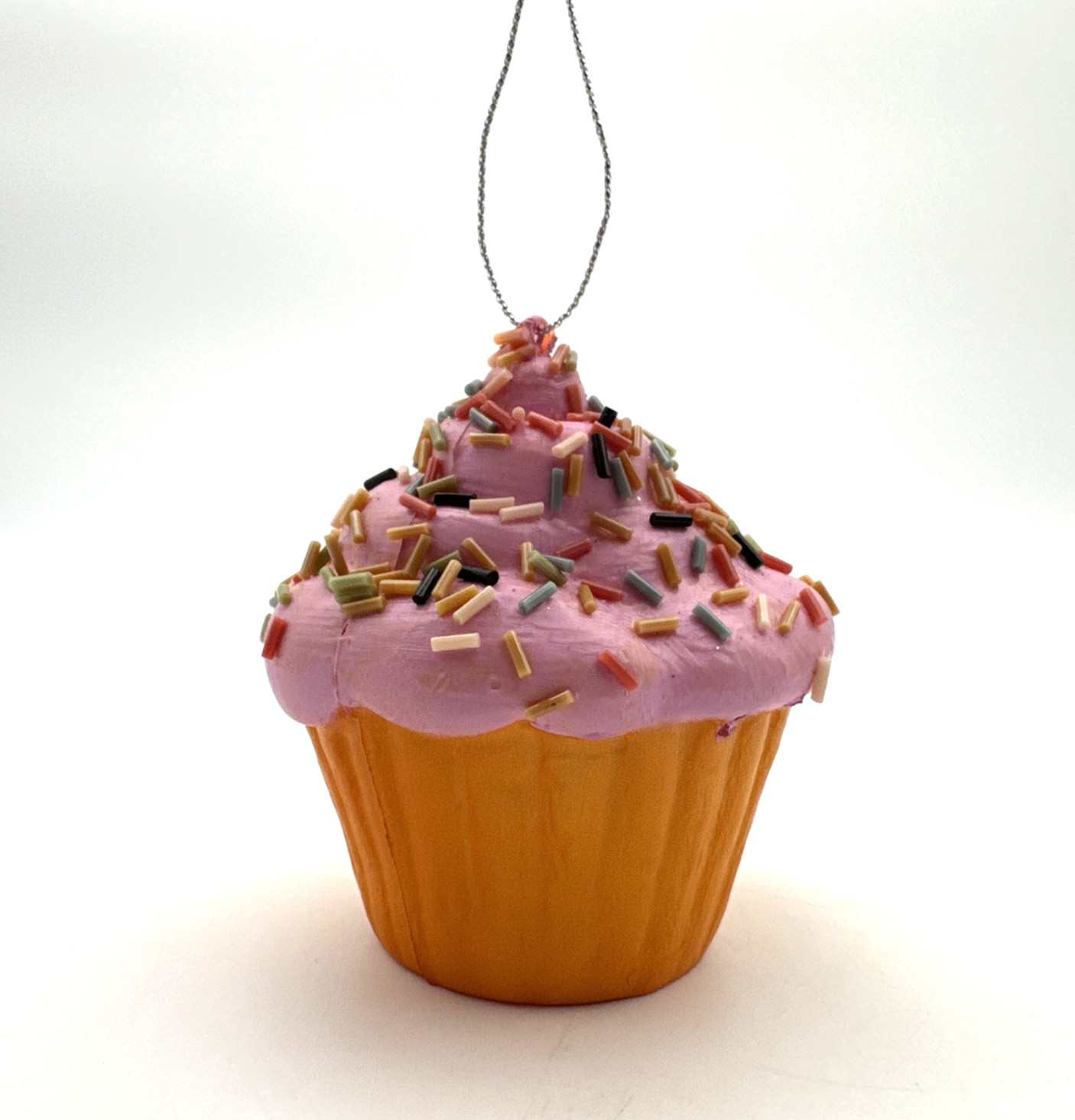 Target Pink Frosted Cupcake Ornament with Sprinkles Hanging Decorative Ornament